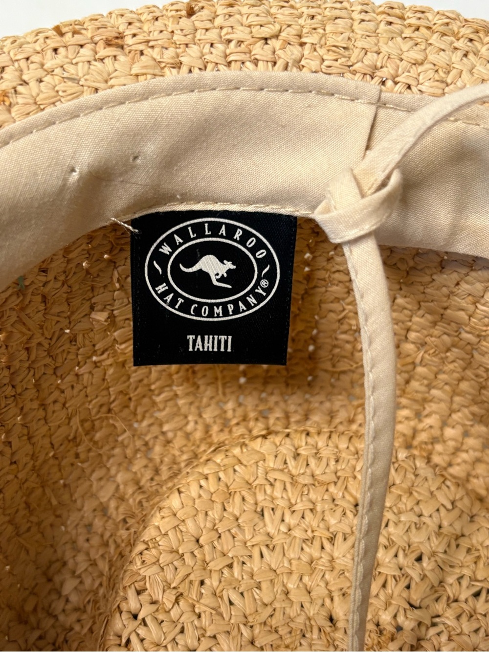 Wallaroo Raffia Tahiti Handwoven Straw Fedora Sun Hat Turquoise Bead Trim - Picture 3 of 8